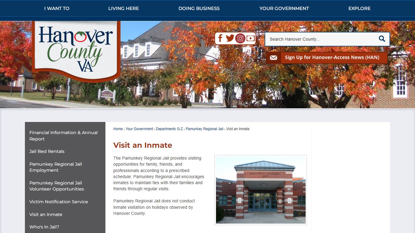 Visit an Inmate | Hanover County, VA